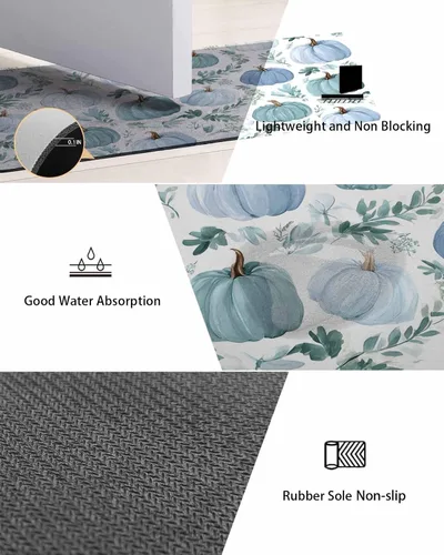 Miniatura 8 de Tapete de baño de eucalipto a cuadros para bañera, antideslizante, de secado rápido y absorbente, tierra de diatomeas, cocina, ducha, fregadero