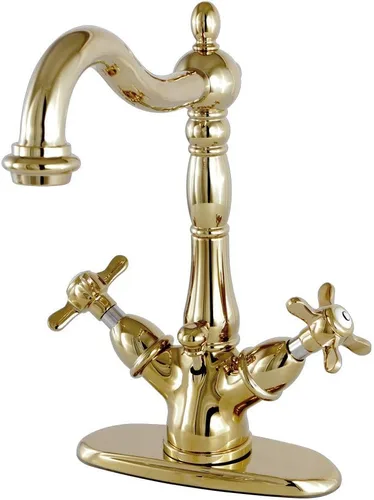 Kingston Brass KS1432BEX Essex grifo de baño, 6-1/2" en alcance de canalón, latón pulido
