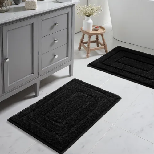 Miniatura 82 de GRANNY SAYS Alfombras de baño antideslizantes, lavables, extra suaves y absorbentes de agua para baño, alfombra de baño peluda de felpa, alfombra