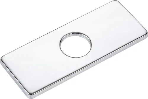 KAIYING Placa de cubierta de orificio de 6 pulgadas para fregadero de tocador de baño, placa de escudo de grifo de baño 3 a 1, rectangular, acero