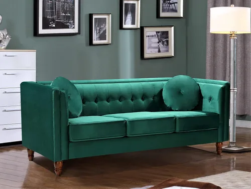 Miniatura 29 de Container Furniture Direct Novara - Sofá de terciopelo moderno de mediados de siglo, sofá biplaza copetudo, cómodo sofá, decoración de habitación