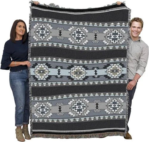 Miniatura 11 de Pure Country Weavers Rimrock Dusk Blanket XL – Inspirado en los nativos americanos del suroeste – Manta de regalo tejida de algodón – Fabricado