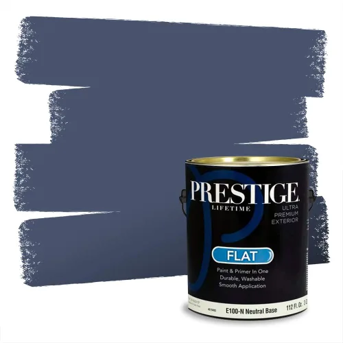 Miniatura 1040 de Pintura Exterior + imprimación PRESTIGE, todo-en-uno, 1 galón, acabado mate, color comparable al Valspar* Royal Gray* VS151-Gris real