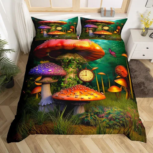 Miniatura 29 de Juego de ropa de cama floral, funda de edredón de flores de iris de colibrí, tamaño matrimonial, jardín, botánico, magnífica, funda de edredón