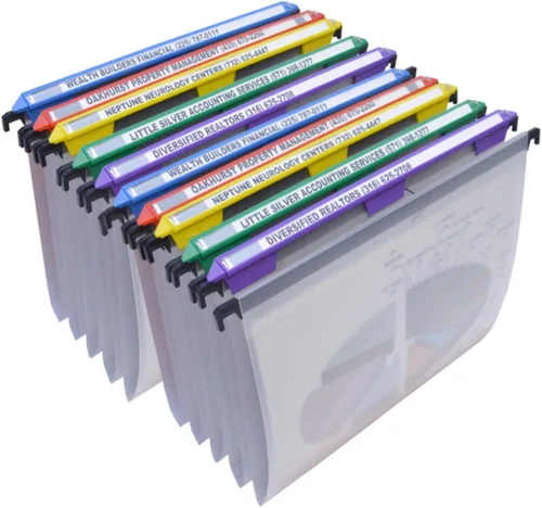 Miniatura 17 de Ultimate Office - Carpetas MagniFile colgantes con base en V de tamaño carta y con índices agrandados de 11 pulgadas que duplican