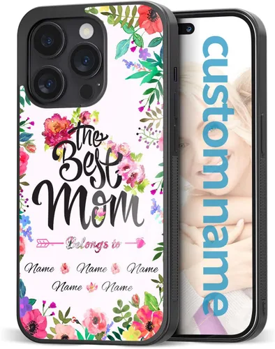 Miniatura 9 de Fundas para teléfono con nombre, diseño de flores rosadas y mariposas, para el Día de la Madre para iPhone 6 7 8 11 12 13 14 15 16 17 Pro Max Plus