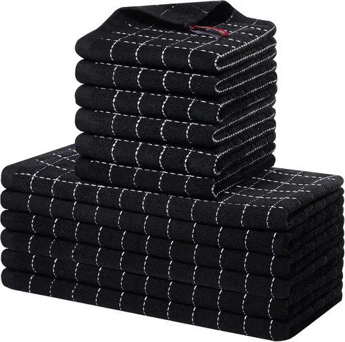 Miniatura 49 de Homaxy Juego de 8 toallas de cocina y paños de cocina, 12 x 12 y 13 x 28 pulgadas, juego de 8 toallas de cocina de rizo de algodón a granel, diseño