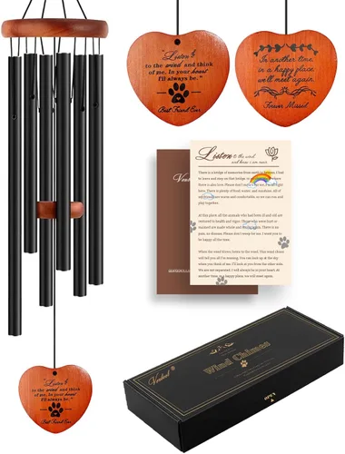 Miniatura 13 de VENBEEL Regalos conmemorativos para perros, campanillas de viento conmemorativas para mascotas de 28", regalo de condolencias por pérdida de perro