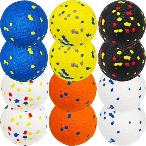 Beieverluck Paquete de 12 pelotas de tenis para perros para masticadores agresivos, pelotas de juguete indestructibles para perros grandes, medianos