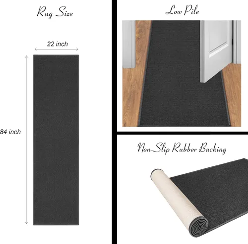 Miniatura 2 de Ottomanson Glamour Collection - Alfombra para cocina, baño y pasillo, antideslizante, diseño de enrejado marroquí contemporáneo