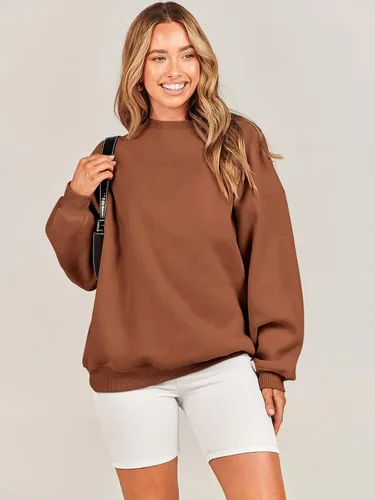 Miniatura 6 de ANRABESS Sudaderas de gran tamaño con capucha para mujer, cuello redondo, sin botones, ropa casual de otoño, ropa de preparación, adolescentes