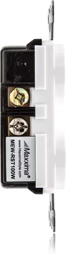 Miniatura 4 de Maxxima Combinación de interruptor de luz de palanca y tomacorriente – Receptáculo de estilo combinado de decoración blanca de un solo polo, placas
