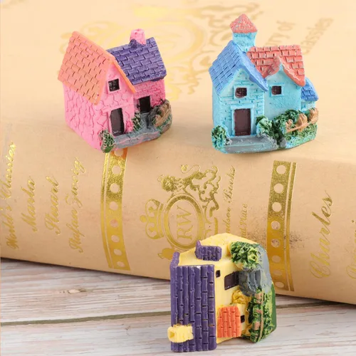 Miniatura 8 de TINKSKY 4 piezas de casa de muñecas en miniatura, bonsái, manualidades, jardín, resina, paisaje, bricolaje, decoración de villa, regalo