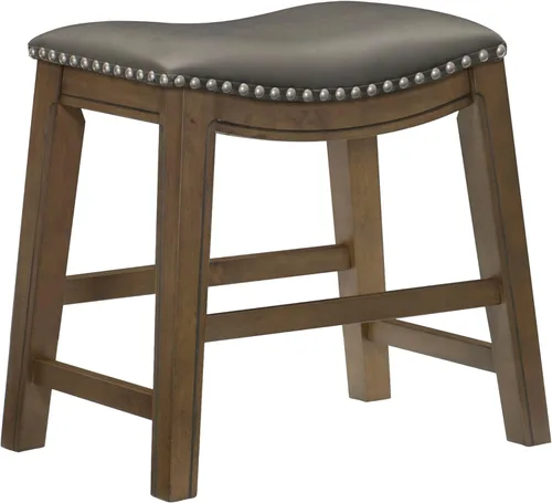 Miniatura 15 de Homelegance Ordway Taburete de Altura de Mostrador de Madera Maciza - Taburete de Cocina Saddle, Taburetes de Altura de Mostrador para Comedor, Negro