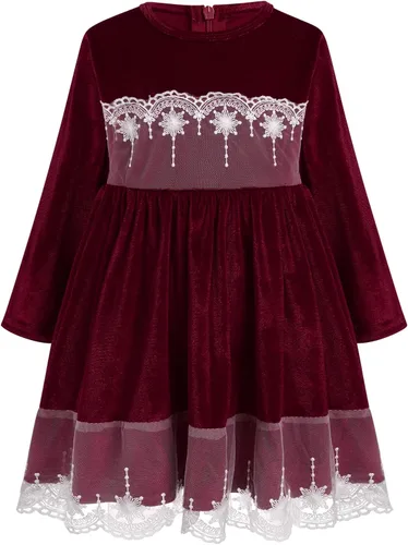 Miniatura 9 de IDOPIP Vestido tutú de terciopelo para niñas pequeñas, vestido de manga larga para princesa, Navidad, cumpleaños, fiesta, boda, vestidos de otoño e