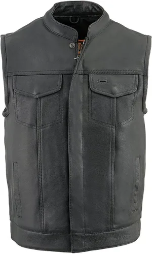 Miniatura 7 de Milwaukee Leather MLM3514 - Chaleco de cuero para hombre "Cool-Tec" estilo club