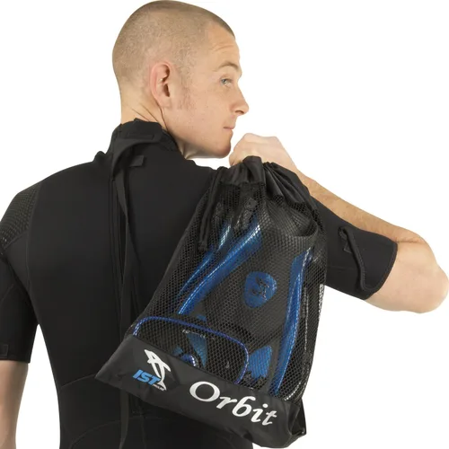 Miniatura 7 de IST Orbit Snorkeling Gear Set: máscara de vidrio templado, esnórquel seco y aletas de trek para viajes compactos Negro