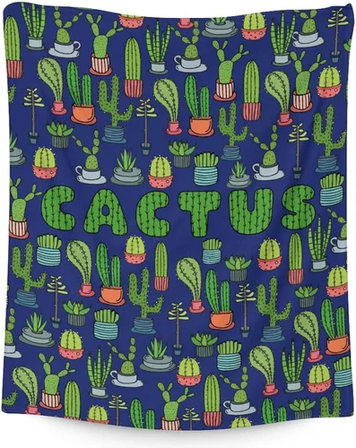 Miniatura 27 de Manta de cactus – Suave, mullida y cálida – Manta pequeña de 30 x 40 pulgadas para regazo y cuna, manta estética azul oscuro, regalo