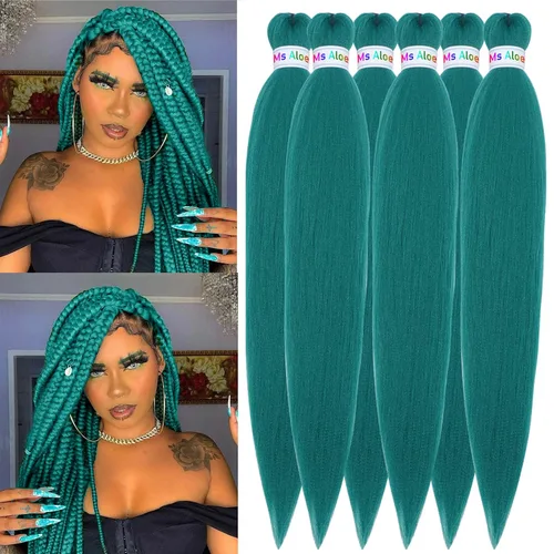 Miniatura 12 de Cabello trenzado colorido preestirado, trenzas de color de 26 pulgadas, extensiones de cabello preestirado, extensiones de cabello multicolor 6
