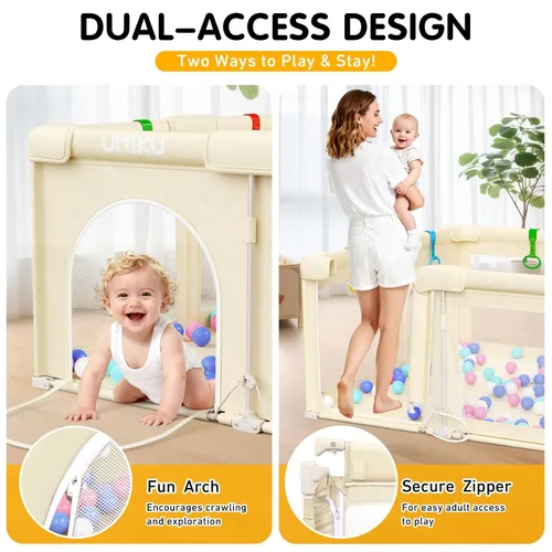 Miniatura 2 de Baby Playpen Foldable Playpen for Babies and Toddlers, Large Playpens Portable Play Pen Play Yard for Kids Fence Indoor Outdoor Travel 4 Handlers 50