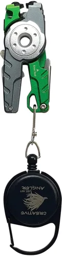Creative Angler Herramienta de pesca múltiple: cortador de línea de pinzas, herramienta de amarre de nudos, limpiador de ojos de gancho, afilador de