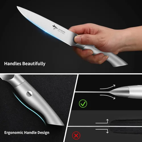 Miniatura 4 de MAD SHARK Cuchillo de pelar de 5 pulgadas, cuchillos de pelar, cuchillo de cocina pequeño, cuchillo alemán de acero inoxidable para verduras, diseño
