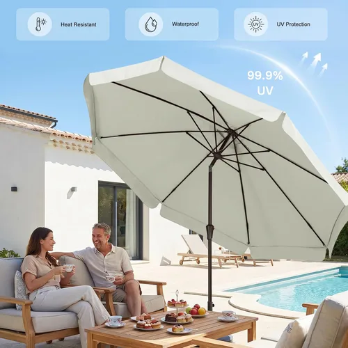 Miniatura 5 de ABCCANOPY Sombrillas prémium de 10 pies (3.05 m) para patio, beige claro