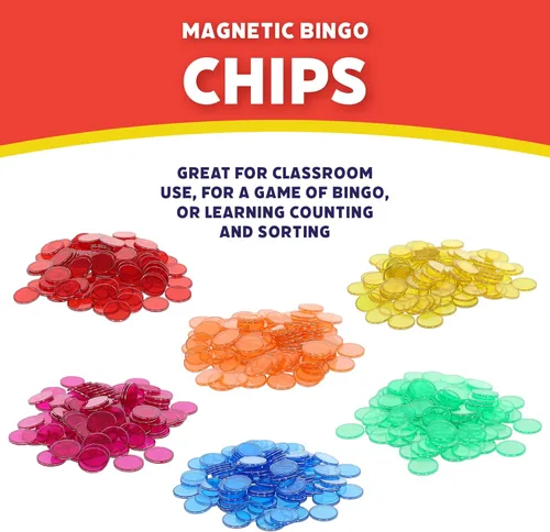 Miniatura 2 de POPULAR PLAYTHINGS 500 fichas de bingo con anillos de acero – Fichas de conteo de bordes de metal duraderas para aprendizaje en el aula