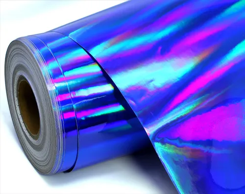 Miniatura 6 de VViViD Deco65 - Rollo de vinilo adhesivo permanente holográfico azul cromado de 72 x 12 pulgadas