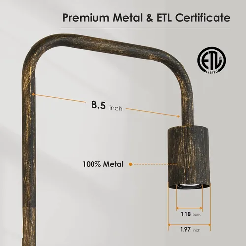 Miniatura 3 de Lámpara de pie BoostArea, lámpara de pie industrial de bronce, lámpara de pie antigua de 63 pulgadas, enchufe E26, completamente de metal
