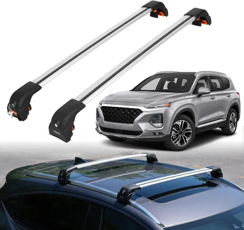 Miniatura 20 de ERKUL Barras Transversales de Techo para Hyundai Santa Fe 2013-2018 Barras Transversales de Aluminio con Cerradura Antirrobo para Techo Negro