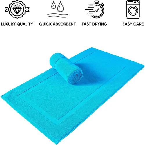 Miniatura 6 de Juego de alfombra de baño 100 % de algodón turco para hotel y spa de lujo y opciones de tapete de baño de espuma viscoelástica