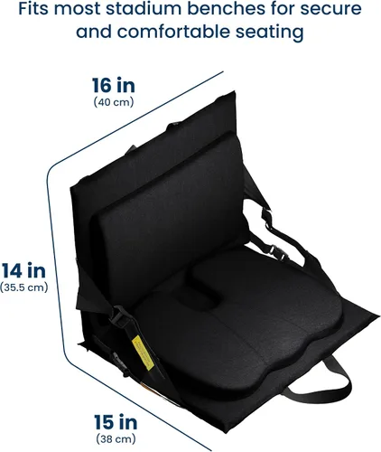 Miniatura 2 de Everlasting Comfort Stadium Seats with Back Support - Adjustable Memory Foam Bleacher Chairs with Back and Cushion, Portable, Easy Folding Stadium