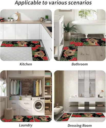 Miniatura 6 de Tapete de baño de Navidad para bañera, antideslizante, de secado rápido y absorbente, tierra de diatomeas, fregadero, dormitorio, cocina, tapete
