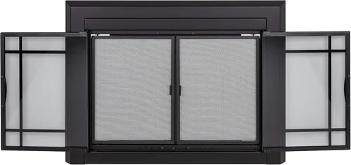 Miniatura 3 de Pantalla de vidrio para agradable fogata Hearth EA-5010 Easton, negro medianoche., EA-5012