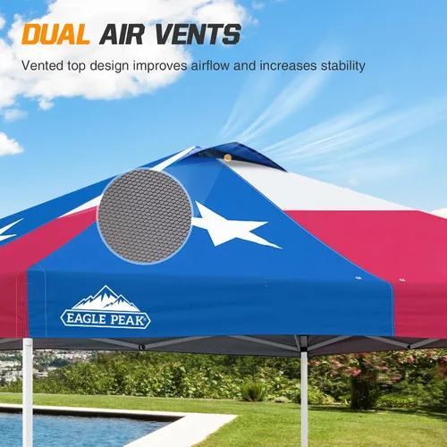 Miniatura 504 de EAGLE PEAK Tienda de campaña desplegable con bolsa de transporte con ruedas, 8 estacas, 4 cuerdas, 4 bolsas de peso, toldo de tienda de campaña