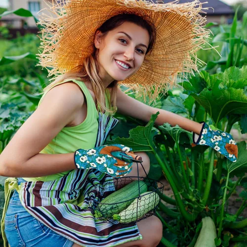 Miniatura 6 de Guantes de jardinería de cuero para mujer, guantes de jardín a prueba de espinas, guantes de trabajo para pantalla táctil, regalos ColorN
