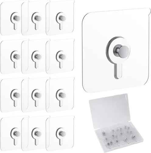 Miniatura 8 de 12 ganchos para colgar fotos sin clavos, carga de 20 libras, ganchos para colgar fotos, ganchos adhesivos impermeables para baño, cocina, ganchos