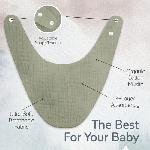 Miniatura 5 de KiddyCare Baberos de muselina orgánica para niñas y niños de 0 a 6 meses Baberos bandana para bebé, súper suaves para babear y dentición, babero