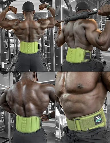 Miniatura 5 de BVVU Cinturones de levantamiento de pesas para hombres, cinturón de gimnasio de bloqueo rápido para entrenamiento lumbar, entrenamiento cruzado