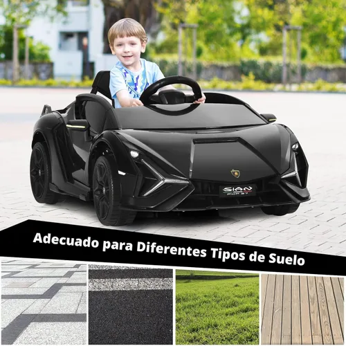 Miniatura 6 de INFANS Lamborghini Sian - Auto de paseo para niños con licencia de 12 V, con control remoto para padres, suspensión de resorte, reproductor de MP3