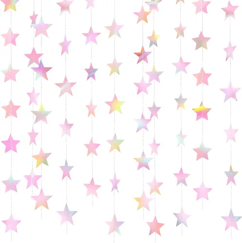 Miniatura 20 de Patelai Guirnalda de estrellas con purpurina 2026, decoración de graduación de 130 pies, pancarta colgante de estrella para fiesta, cumpleaños
