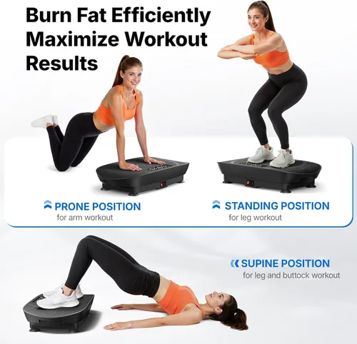 Miniatura 4 de MERACH Vibration Plate Exercise Machine, Curved Vibration Plate for Lymphatic Drainage Weight Loss, Vibrating Plate with Real-Time Calorie Tracking