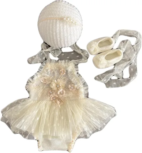 Trajes de fotografía para recién nacidos, accesorios de fotografía para recién nacidos, diadema de tutú de encaje, traje de sesión de fotos para