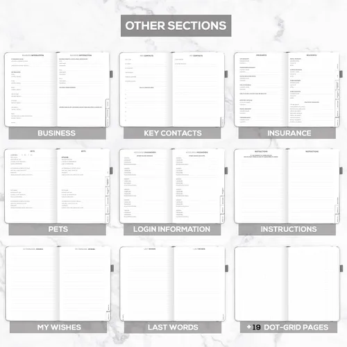 Miniatura 6 de Clever Fox Planificador de fin de vida - Organizador de arreglos finales para beneficiarios, preparación de testamentos, últimos deseos y Negro