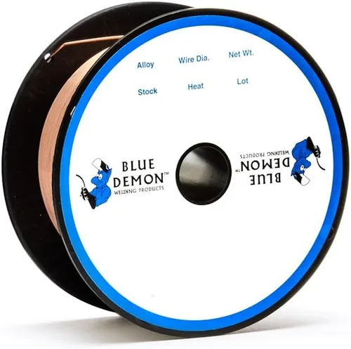 Blue Demon ER70S6 X .030 X 2 LB MIG/GMAW Alambre de soldadura de acero al carbono, todas las posiciones, salpicaduras bajas, formulado para