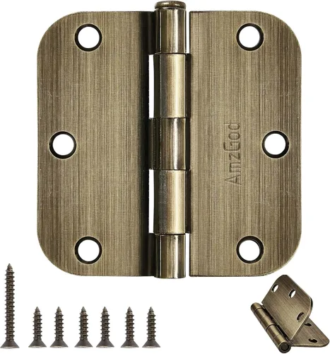 Miniatura 2 de Bisagras de Puerta Níquel Cepillado - 1 Paquete Bisagras de Puerta Níquel 3.5 Pulgadas Interior Redondeadas Níquel Satinado Bisagras de Puerta