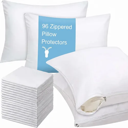 Shimeyao 8 Piezas Protectores de Almohada con Cremallera de 20 x 26 Pulgadas a Granel, Fundas de Almohada de Ropa de Cama Tamaño Estándar, Fundas de