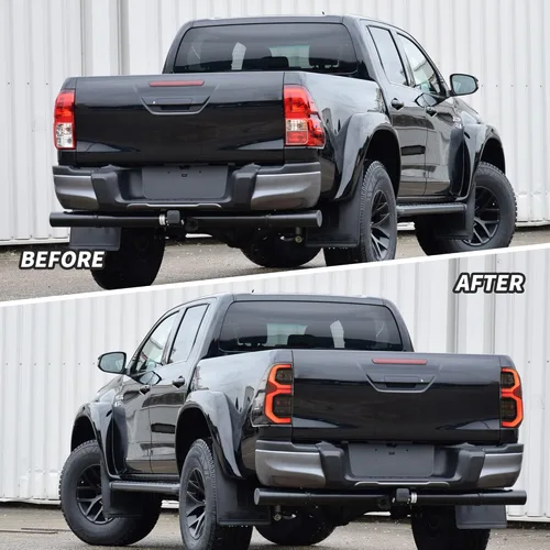 Miniatura 5 de VLAND Luces traseras LED compatibles con Toyota Hilux Revo 2015-2020 (NO para Tonka) camioneta pickup, conjunto de lámpara trasera con luz