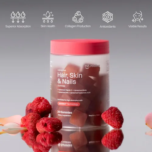 Miniatura 2 de Haroutine - Vitaminas para la piel y las uñas, gomitas de biotina para el crecimiento del cabello 2500 mcg de biotina, 1200 mcg de vitamina A y 2
